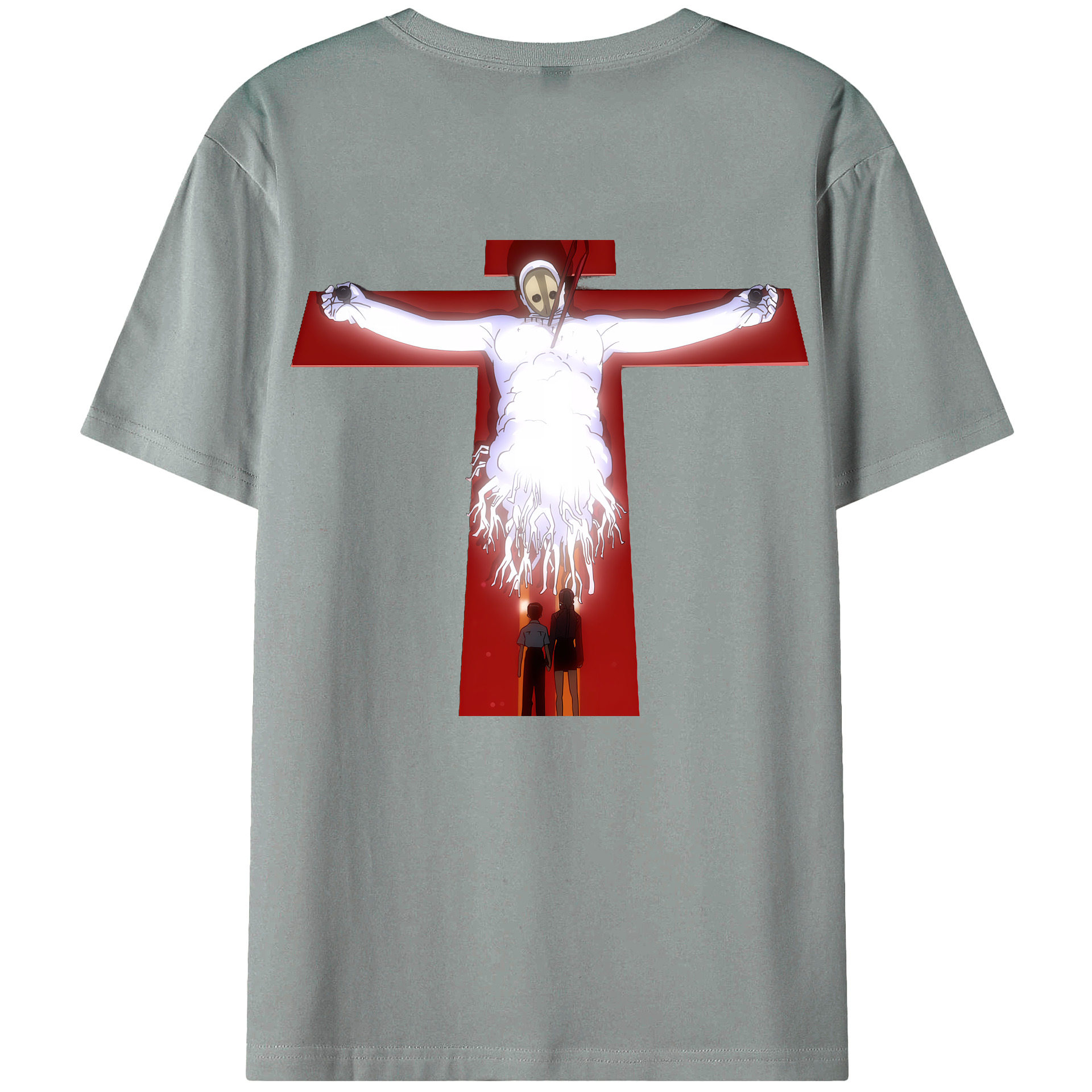 （画像用） EVA 新世紀エヴァンゲリオン 綿100％ メンズ半袖Tシャツ（バックプリント） 通気性